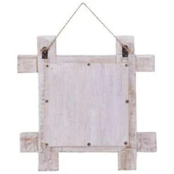VidaXL Spiegel Houtblokken 50x50 Cm Massief Gerecycled Hout Wit -Woonmeubelwinkel 935f758bcab24fa1838f94149f162ae1
