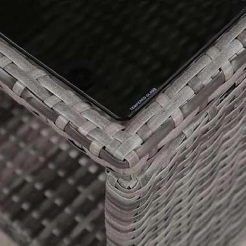 VidaXL 3-delige Bistroset Met Kussens Poly Rattan Grijs 2 VidaXL 3-delige Bistroset Met Kussens Poly Rattan Grijs - Afbeelding 2