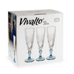 Vivalto - Champagneglazen Exotic Collection Set 6x Op Blauw Voet 170ml -Woonmeubelwinkel 9f29a24b1d4a46b7a5e003a1ac0e181b