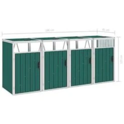VidaXL Afvalbakberging Vierdubbel 286x81x121 Cm Staal Groen -Woonmeubelwinkel a778f444e921442caac0c721859d0b21