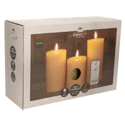 Anna's Collection LED Stompkaarsen Met Afstandsbediening - 3x - Oranje -Woonmeubelwinkel bf2ccddf28c34b88bab689184508cc38