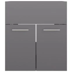 VidaXL Wastafelkast 41x38,5x46 Cm Spaanplaat Hoogglans Grijs 6 VidaXL Wastafelkast 41x38,5x46 Cm Spaanplaat Hoogglans Grijs -Woonmeubelwinkel cf07a93849264973bb701cedd4fedbc2