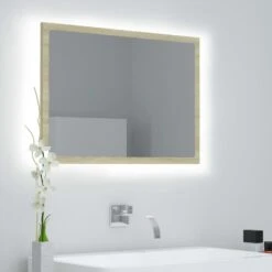 VidaXL Badkamerspiegel LED 60x8,5x37 Cm Acryl Sonoma Eikenkleurig -Woonmeubelwinkel db11e4aae9cc4533a507744465c63aca
