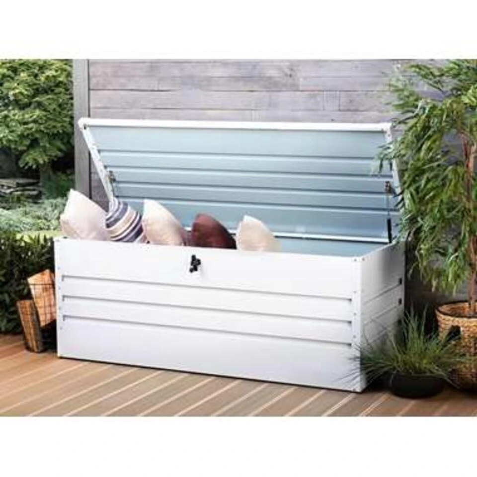 Beliani Kist CEBROSA - Grijs Staal 2 Beliani Kist CEBROSA - Grijs Staal - Afbeelding 2