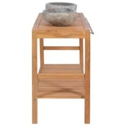 VidaXL Badkamer Wastafelkast Met Rivierstenen Wastafels Teakhout -Woonmeubelwinkel fe94c5ac8ba8432bbe936d55c8f27800
